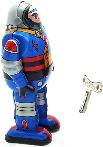 Miniatura 3 de Charmgle Robot astronauta de primavera de cuerda de juguete de estaño, colección para adultos, regalos novedosos para decoración del hogar, relleno
