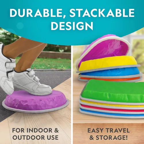 Miniatura 5 de Juego de Piedras de Equilibrio y Vigas de Equilibrio de National Geographic para Niños – Juego de 12 Piezas para Niños de 3+ con Dados de Espuma