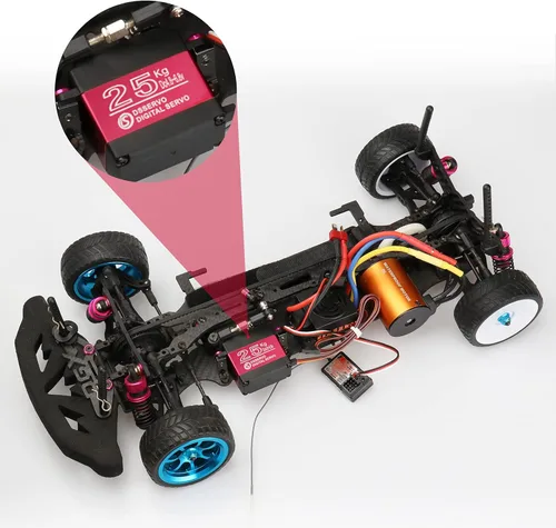 Miniatura 7 de Paquete de 55.1 lbs Servo Digital de alto par de torsión completo engranaje de metal impermeable para RC Car Crawler Robot Control ángulo 180°