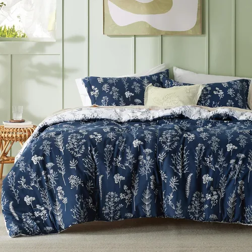 Miniatura 44 de Bedsure - Juego de edredón tamaño King, juego de ropa de cama verde salvia, 3 piezas de ropa de cama floral bonita, 1 edredón reversible suave