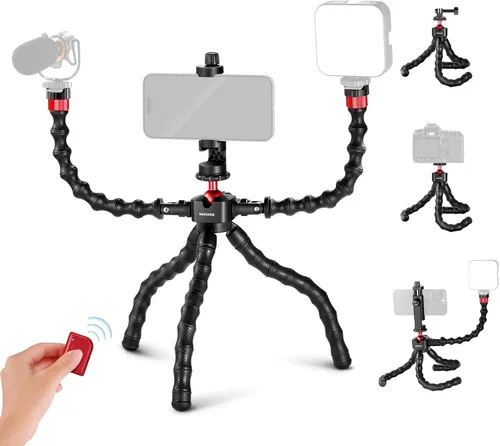 Miniatura 13 de NEEWER Trípode magnético flexible para teléfono compatible con Magsafe iPhone 15 Pro Max 14 Series Android, Mini Vlog Soporte de trípode