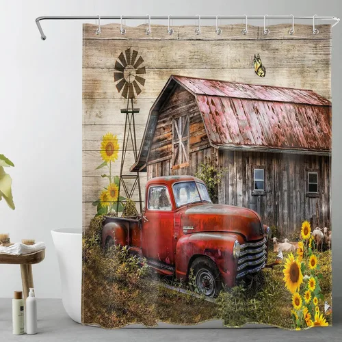 Miniatura 39 de LB Cortina de ducha de otoño para baño, divertido gato negro con fantasma en la bañera en el bosque de otoño, cortina de ducha de tela de cosecha