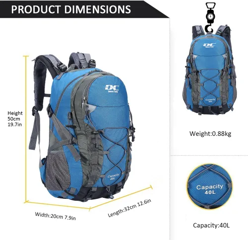 Miniatura 6 de Diamond Candy Mochila de Senderismo Impermeable para Hombres y Mujeres, Mochila Ligera de Día para Viajes y Campamento Waterproof Azul
