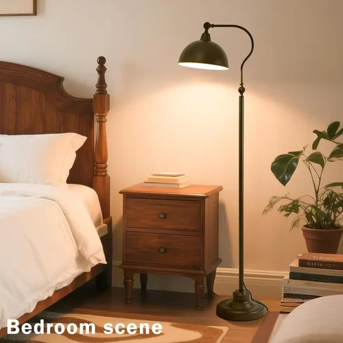 Miniatura 2 de Lámpara de pie de lectura brillante con control remoto y atenuación Bluetooth, estilo rústico vintage, sala de estar, dormitorio, mesita de noche