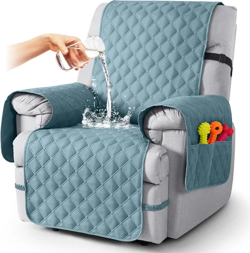 Miniatura 23 de TAOCOCO Fundas reclinables 100% impermeables, con correas para las piernas, funda de sofá reclinable reversible para silla reclinable, protector