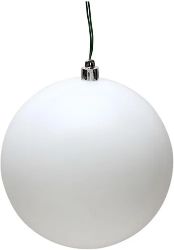 Vickerman Adornos de bola de plástico de 2.75 pulgadas en blanco mate (juego de 12)