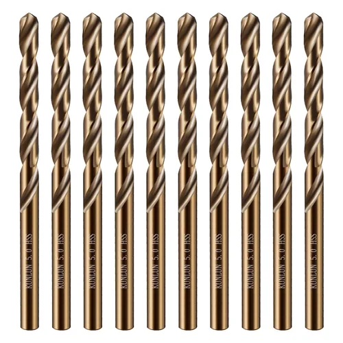 Miniatura 7 de Wensilon Broca de cobalto de 1/2 pulgada (5 unidades), juego de brocas de metal M35 HSS para madera, metal duro, acero inoxidable, acero cobalto M35
