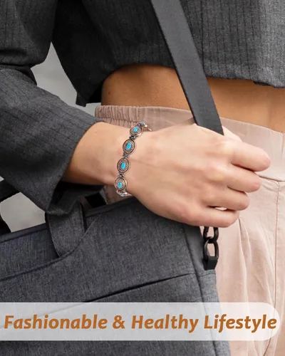 Miniatura 6 de MagVIVACE Pulsera de cobre para mujer, joyería magnética con imán