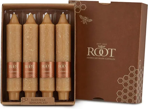 Miniatura 24 de Root Candles Velas sin aroma de cena Premium mezcla de cera de abejas en caja, 9 pulgadas, cera de abejas, 12