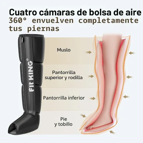 Miniatura 7 de FIT KING Sistema de recuperación con compresión de aire, presión dinámica para mejorar la circulación y recuperación rápida, botas de masaje