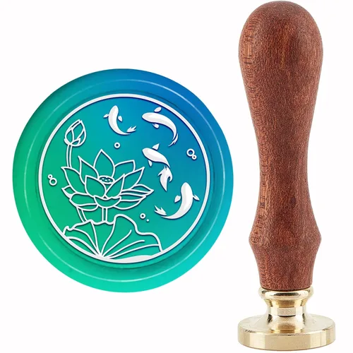 Miniatura 22 de CRASPIRE Sello de cera de conejo, sello de conejo, luna, rosa, sello de cobre, 1.181 in, cabeza de latón extraíble retro con mango de madera