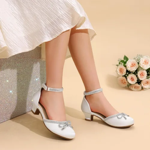 Miniatura 2 de DREAM PAIRS - Zapatos de vestir para niñas, con punta cerrada, tacones bajos, correa al tobillo, para bebé, niña pequeña, niña grande, fiesta, boda
