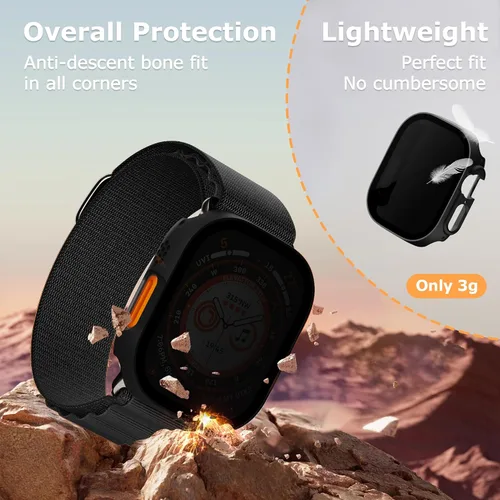 Miniatura 4 de Paquete de 2 fundas con protector de pantalla de privacidad para Apple Watch SE 3 (2025) / SE2 / SE/Series 6/5/4 de 1.575 pulgadas, funda protectora