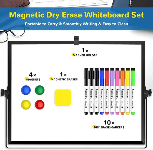 Miniatura 2 de Calendario mensual pequeño pizarra blanca de borrado en seco para pared, pizarra magnética de borrado en seco de 16 x 12 pulgadas, pizarra blanca
