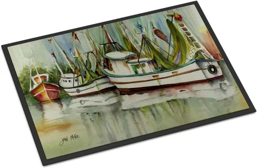 Miniatura 210 de Caroline's Treasures JMK1017JMAT - Tapete de caza de rana garza azul, 24 x 36 pulgadas, tapete para puerta delantera, interior y exterior