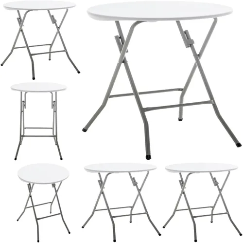 Miniatura 9 de BTEXPERT Mesa plegable redonda de plástico de 24 pulgadas, portátil, comercial, para picnic, fiesta, camping, banquete, tarjeta, comedor, boda