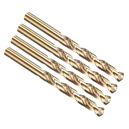 Miniatura 194 de PATIKIL Broca Jobber de 0.039 in, vástago recto M35 cobalto 5% acero de alta velocidad 135° acabado dorado para metal duro de acero inoxidable - 2