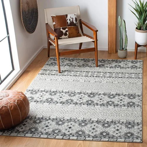 Miniatura 22 de SAFAVIEH Madison Collection - Alfombra decorativa de 2 pies 3 pulgadas x 4 pies, color carbón y gris, diseño bohemio chic, no desprende pelusa