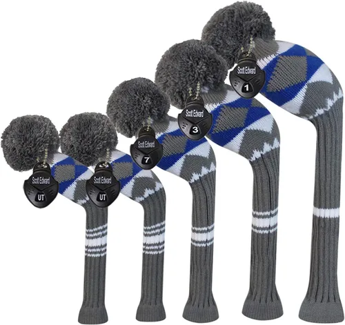 Miniatura 11 de Scott Edward Knit Golf Club Cover for Woods and Driver Set of 5 Head Covers Protect Driver Wood(460cc)* 1 Fairway Wood*2 and Hybrid/UT*2 with
