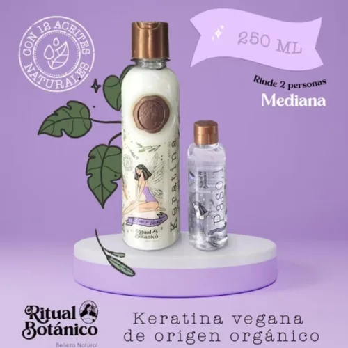 Miniatura 2 de RITUAL BOTANICO Keratina Organica 250 ML - 12 Aceites Naturales y Aminoácidos que aportan brillo, sedosidad y nutrición. Keratina para alisar