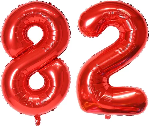 Miniatura 69 de Globo de helio rojo del número 10 de 40 pulgadas, autosellado para decoración de fiesta de cumpleaños y decoración de fiesta de aniversario (rojo 10)