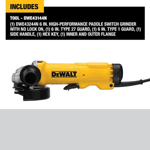 Miniatura 2 de DEWALT Amoladora angular, 6 in., 13 Amp, 9,000 RPM, embrague electrónico, sistema de expulsión de polvo, sin bloqueo, amoladora eléctrica (DWE43144N)