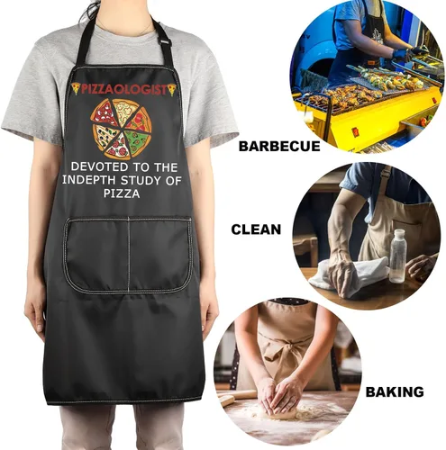 Miniatura 6 de JNIAP Delantal de chef de pizza para hombres, delantal para hacer pizza, regalos para pizzólogo y chef de pizzería
