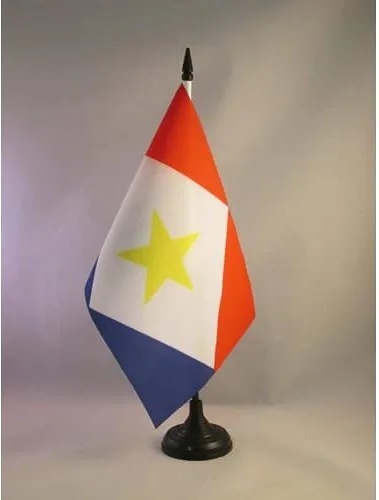 Miniatura 6 de Bandera de mesa de Anguila de 4 x 6 pulgadas, bandera de escritorio británica de Anguila, 5.9 x 3.9 in, palo y base de plástico negro AZ FLAG