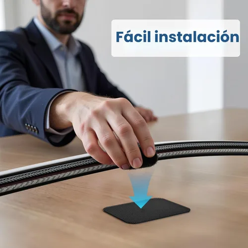 Miniatura 6 de Gestión de cables debajo del escritorio, 【Hasta 15 cables】【Soporte de cables mejorado】 Organizador de cables, cintas de cable ajustables con gancho