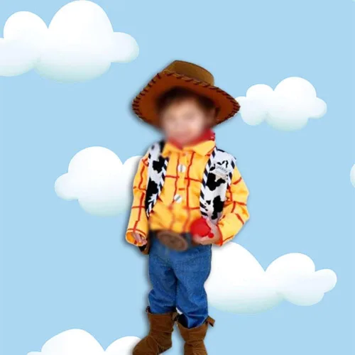 Miniatura 3 de Qian Telón de fondo de nube blanca con cielo azul para fotografía, decoración de fiesta de cumpleaños de niños, niñas, baby shower, fondo