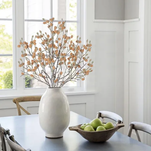 Miniatura 2 de GnFlus 3 piezas de ramas artificiales de algodón falsas para decoración de primavera y otoño en interiores estilo boho, flores artificiales de tallo