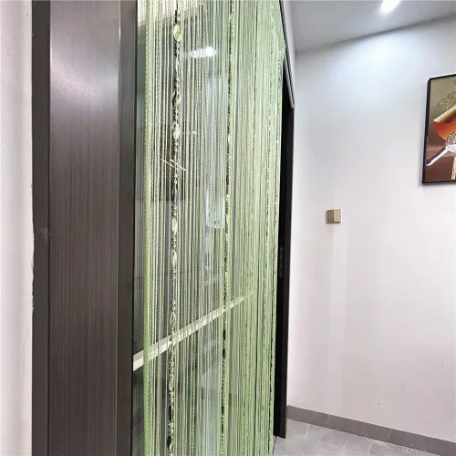 Miniatura 5 de ave split Cortina decorativa de cuentas con cordón de 39.37 in x 78.74 in para puerta, panel de pared con flecos para ventana, divisor de Verde fruta