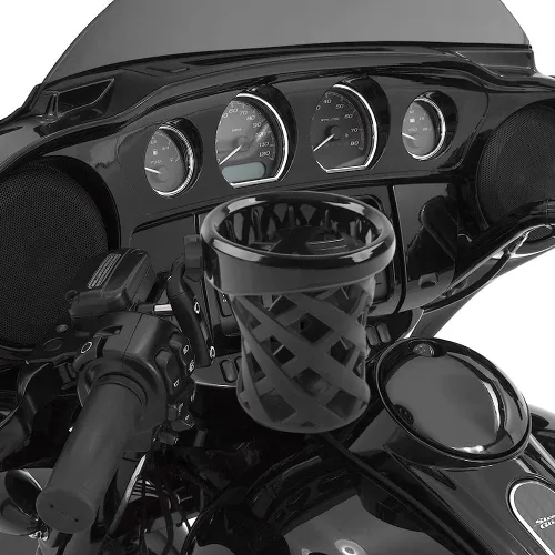 Miniatura 6 de Zhisheng Accesorio para manillar de motocicleta: cesta más larga para bebidas/portavasos para embrague/soporte de percha de freno para Harley, negro