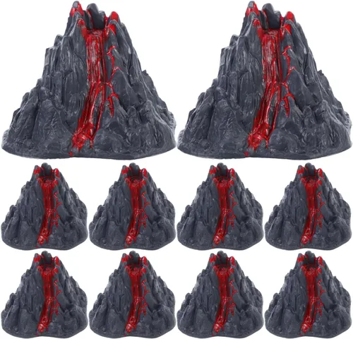 Toyvian Juguete de modelo de volcán realista, figura de volcán de lava de simulación de 2.76 pulgadas para proyectos de ciencia, dioramas escolares,