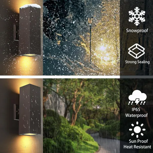 Miniatura 3 de iYogaled Lámpara de pared al aire libre del atardecer al amanecer, lámpara de pared para patio, luces de porche de bronce aceitado para pared al