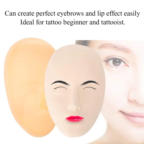 Miniatura 7 de Ceja de práctica de piel de tatuaje, kit de cabeza de entrenamiento de pestañas, kit de tatuaje, extremidad de práctica de tatuaje, microblading