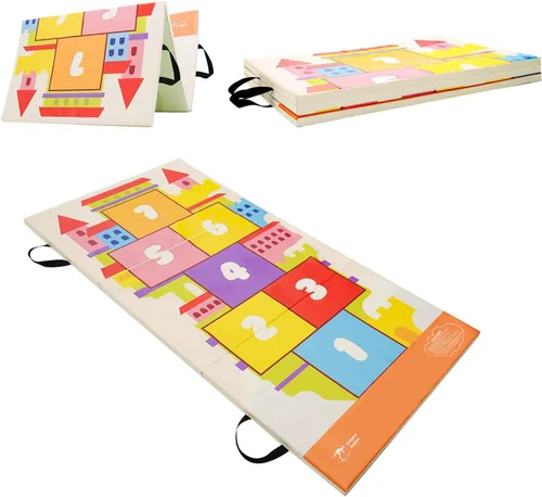 Miniatura 12 de Kangaroo Hoppers Gymnastics Tumbling Mats for Kids, Foldable Gym Mat with Carrying Handles for Home Activity Play