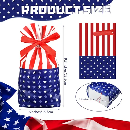 Miniatura 2 de Ctosree 40 bolsas de regalo de la bandera estadounidense, bolsas de regalo del 4 de julio, bolsas de dulces del Día de la Independencia, bolsas