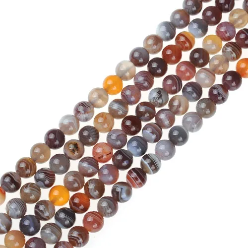 Miniatura 14 de Cuentas sueltas de ágata natural a rayas azules de 0.236 in Cuentas de piedra redondas para hacer pulseras joyería aprox. 62/pcs