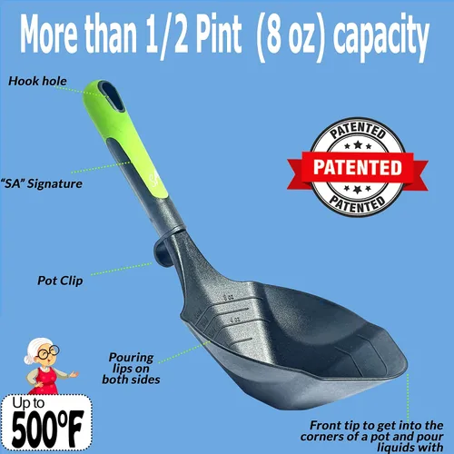 Miniatura 2 de Supa Ant Levantador de tarros y cucharón de conserva, capacidad de 1/2 pinta, suministros para conservas con levantador de tapa magnético + botón