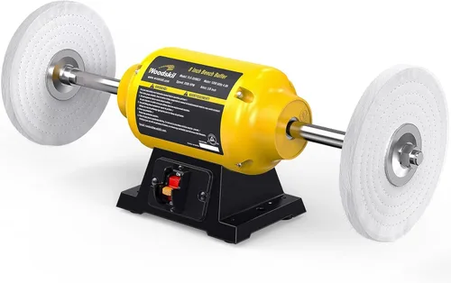 Miniatura 9 de Pulidora de banco de 10 pulgadas, máquina pulidora eléctrica de doble velocidad 1750/3450 RPM con base de hierro fundido resistente para joyería