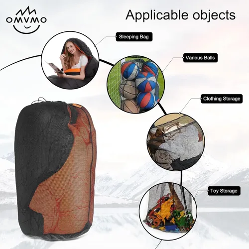 Miniatura 7 de 2 bolsas de dormir de malla de 100 litros, bolsa de almacenamiento de malla para lavandería, bolsa con cordón, malla de poliéster resistente al