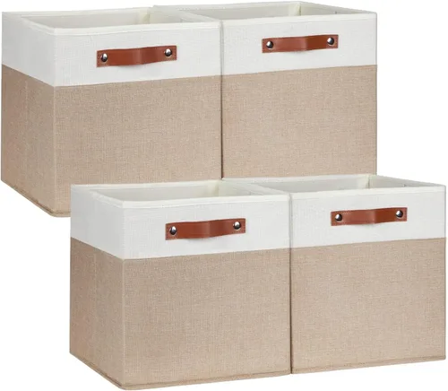 Miniatura 12 de DULLEMELO Cajas de almacenamiento para estantes, almacenamiento de armario, contenedores resistentes para organización del hogar para regalos