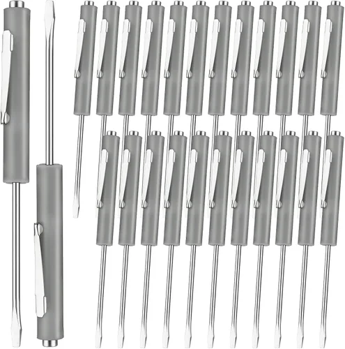 Miniatura 22 de Honoson 10 Piezas de Destornillador de Bolsillo Mini con Puntas y Clips de Bolsillo Magnéticos, Ranurados, Pequeños con Hoja de Cuchilla Única