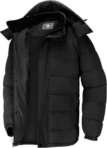 CAMELSPORTS Abrigos de invierno para hombre, chaqueta cálida con capucha desmontable, impermeable, cortavientos, parkas, chaquetas casuales