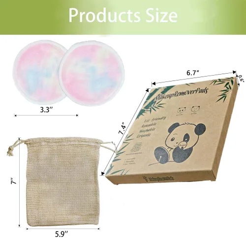 Miniatura 5 de Paquete de 28 almohadillas reutilizables para eliminar el maquillaje con bolsa de lavandería, lavables, suaves y cómodas, lavables de algodón