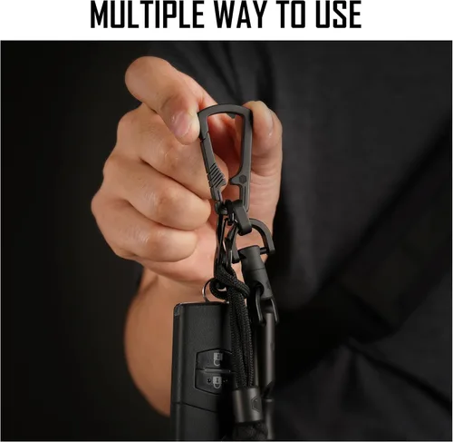 Miniatura 3 de Llavero con mosquetón de titanio KeyUnity, organizador EDC de liberación rápida con llavero Km16bk