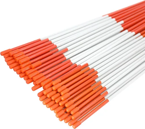Marcadores de entrada YIDIE, estacas de nieve de 48 pulgadas, color naranja, estacas para quitanieve de fibra de vidrio reflectante, paquete de 100