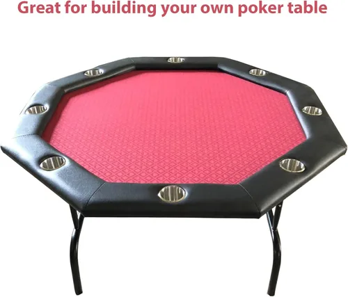 Miniatura 5 de Speed Cloth - Tela de mesa de póquer, sección de 108 x 60 pulgadas, accesorios de fieltro para mesa de juegos de cartas de casino, color borgoña