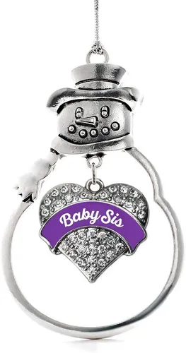 Miniatura 99 de Inspired Silver - Big Sis - Adorno de Navidad plateado - Adorno de árbol de Navidad con dije de corazón con circonita cúbica - Decoración colgante